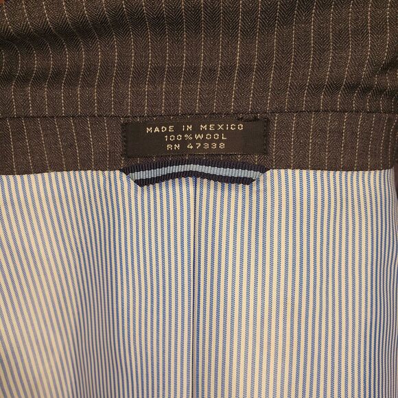 Tommy Hilfiger Wool Pinstripe Suit Jacket Mens Blazer - Picture 4 of 6